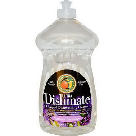 Earth Friendly Products, Ultra Dishmate, Liquid Dishwashing Cleaner, Natural Lavender 739ml