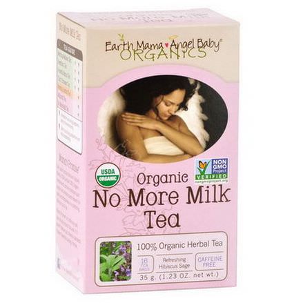 Earth Mama Angel Baby, Organic No More Milk Tea, Refreshing Hibiscus Sage, 16 Tea Bags 35g
