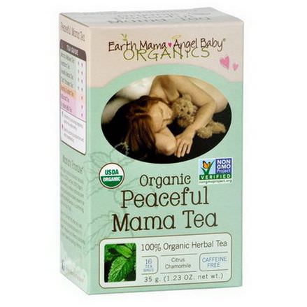 Earth Mama Angel Baby, Organic Peaceful Mama Tea, Citrus Chamomile, Caffeine Free, 16 Tea Bags 35g