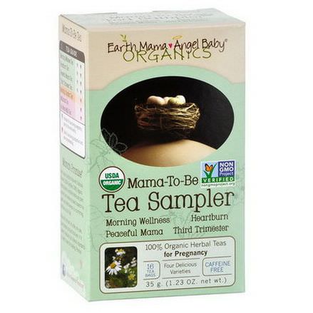 Earth Mama Angel Baby, Organics, Mama-To-Be Tea Sampler, Caffeine Free, 16 Tea Bags 35g