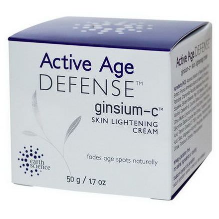Earth Science, Active Age Defense, Ginsium-C, Skin Lightening Cream 50g