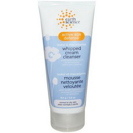 Earth Science, Active Age Defense, Whipped Cream Cleanser, Kukui&Macadamia 164g