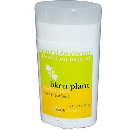 Earth Science, Natural Deodorant, Liken Plant, Herbal Scent 70g