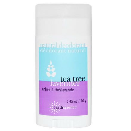 Earth Science, Natural Deodorant, Tea Tree, Lavender 70g