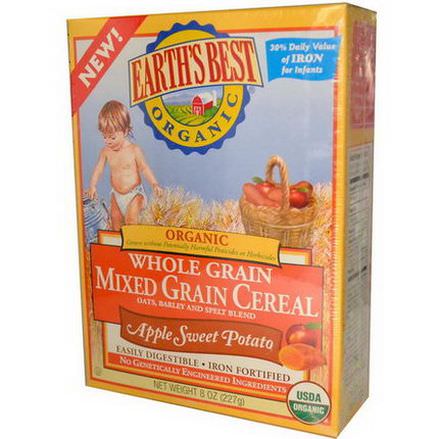 Earth's Best, Organic Whole Grain Mixed Grain Cereal, Apple Sweet Potato 227g