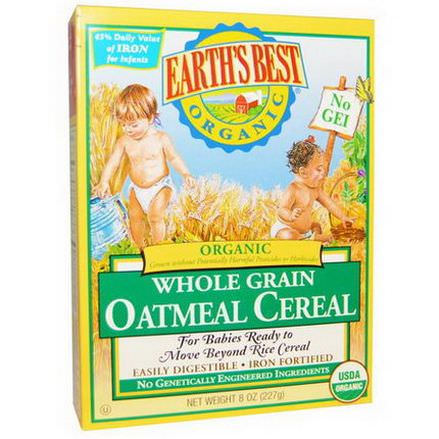 Earth's Best, Organic Whole Grain Oatmeal Cereal 227g