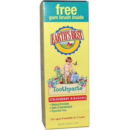 Earth's Best, Toothpaste, Strawberry&Banana 45g