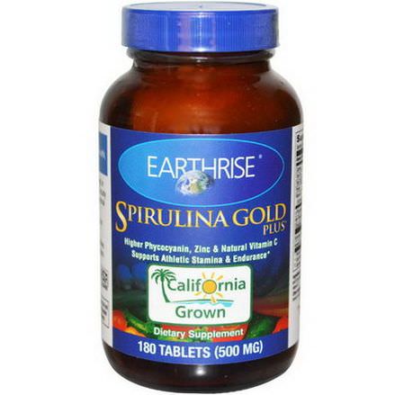 Earthrise, Spirulina Gold Plus, 500mg, 180 Tablets
