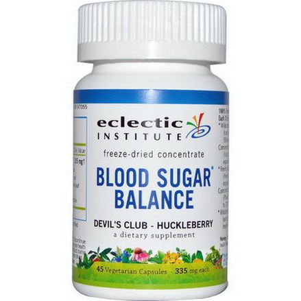 Eclectic Institute, Blood Sugar Balance, Devil's Club - Huckleberry, 335mg, 45 Veggie Caps