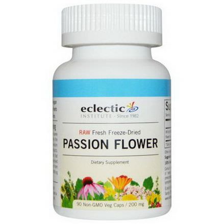 Eclectic Institute, Passion Flower, Raw, 200mg, 90 Non-GMO Veggie Caps