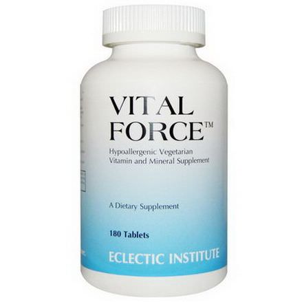 Eclectic Institute, Vital Force, Vitamin and Mineral Supplement, 180 Tablets