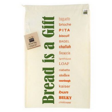 Eco-Bags Products, Certified Organic Cotton Printed Reusable Bread Bag, 1 Bag, 11.5