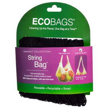 Eco-Bags Products, Market Collection, String Bag, Long Handle 22 in, Black, 1 Bag