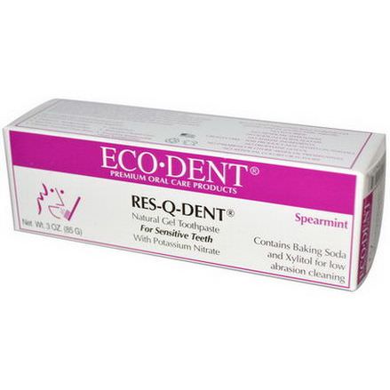 Eco-Dent, Res-Q-Dent, Natural Gel Toothpaste, Spearmint 85g