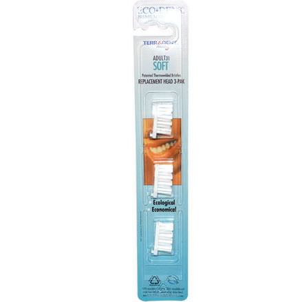Eco-Dent, TerrAdent med5, Adult 31, Soft, Replacement Head 3-Pak