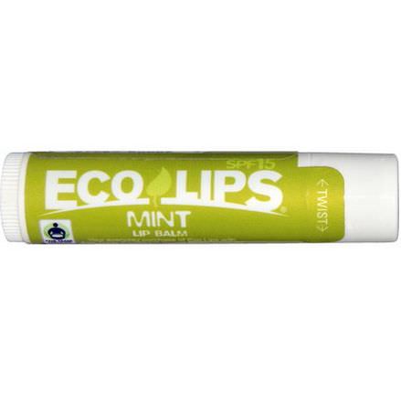 Eco Lips Inc. Lip Balm, SPF 15, Mint 4.25g
