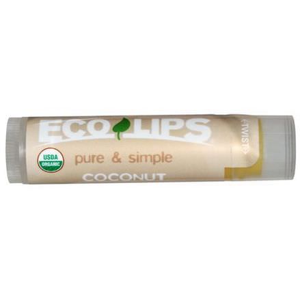 Eco Lips Inc. Pure&Simple, Lip Balm, Coconut 4.25g