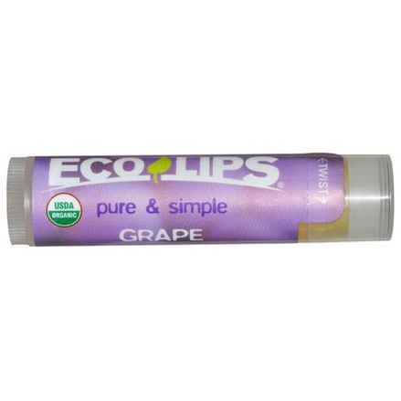 Eco Lips Inc. Pure&Simple Lip Balm, Grape 4.25g