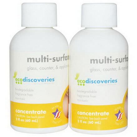 EcoDiscoveries, Multi-Surface Concentrate, Refill, 2 Bottles 60ml Each
