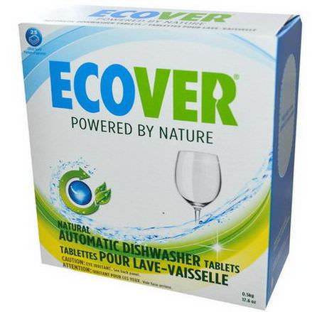Ecover, Natural Automatic Dishwasher Tablets, Citrus Scent, 25 Tablets 0.5 kg
