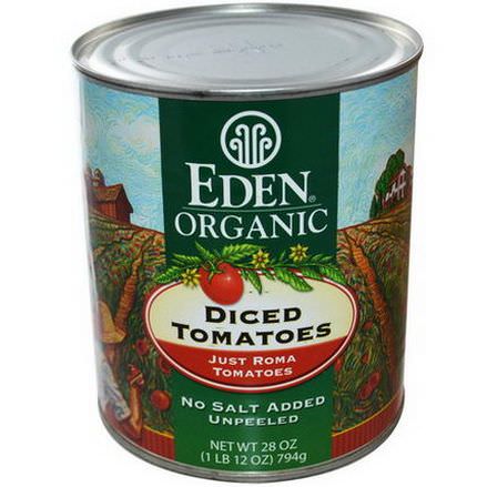 Eden Foods, Organic Diced Tomatoes, Just Roma Tomatoes 794g