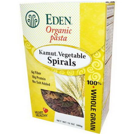 Eden Foods, Organic Pasta, Kamut Vegetable Spirals 340g