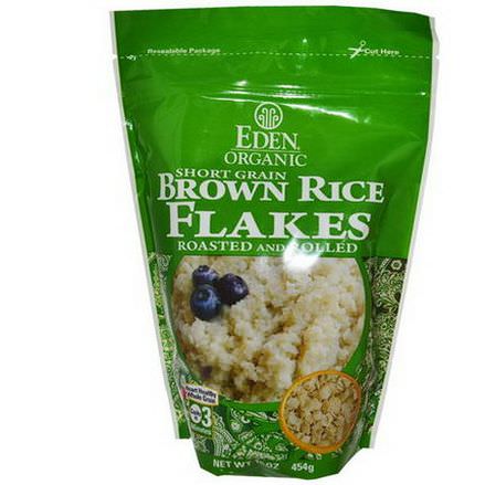 Eden Foods, Organic, Short Grain Brown Rice Flakes, Roasted and Rolled 454g