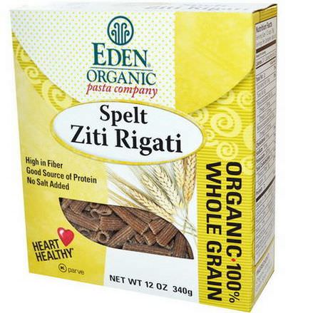 Eden Foods, Organic Spelt Ziti Rigati 340g