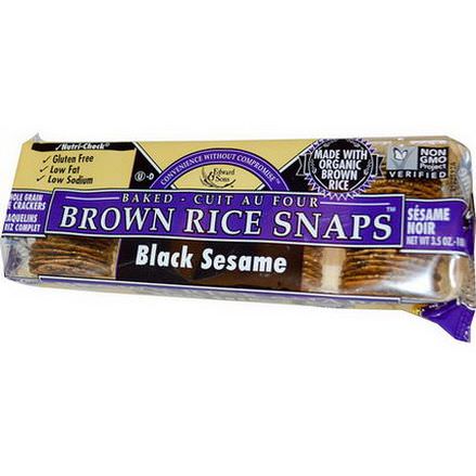 Edward&Sons, Baked Brown Rice Snaps, Black Sesame 100g