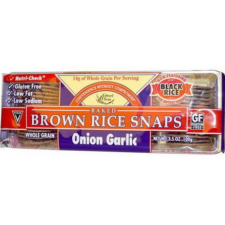 Edward&Sons, Baked Brown Rice Snaps, Onion Garlic 100g