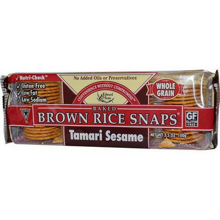 Edward&Sons, Baked Brown Rice Snaps, Tamari Sesame 100g