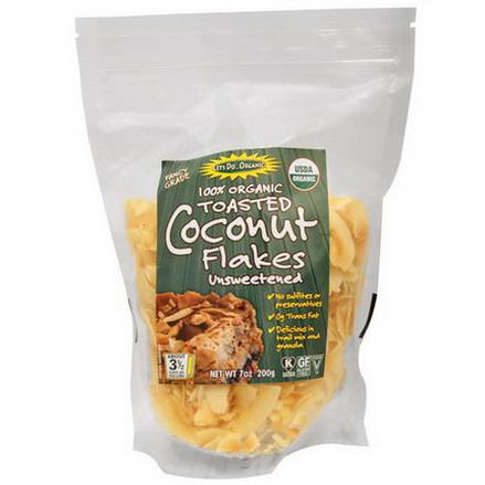 Edward&Sons, Let's Do Organic, 100% Organic Toasted Coconut Flakes Unsweetened 200g