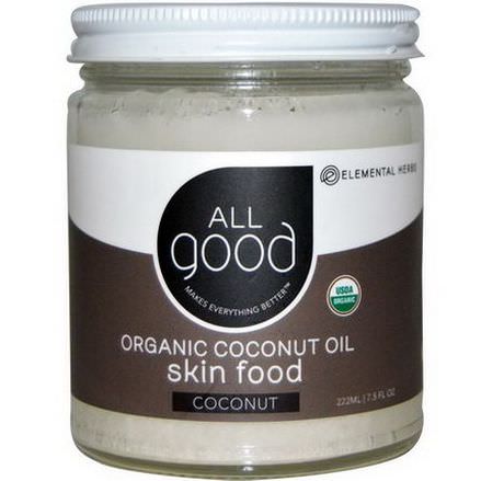 Elemental Herbs, Organic Coconut Oil, Skin Food, Coconut 222ml