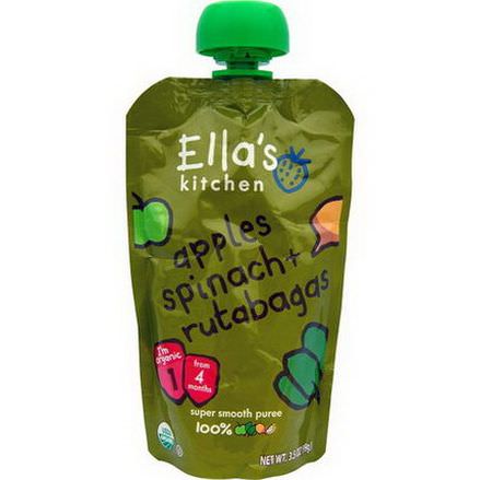 Ella's Kitchen, Apples, Spinach Rutabagas, Stage 1 99g