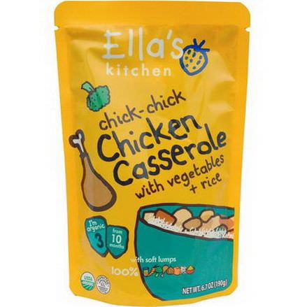 Ella's Kitchen, Chick-Chick Chicken Casserole with Vegetables Rice, Stage 3 190g