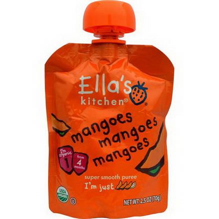 Ella's Kitchen, Mangoes Mangoes Mangoes, Super Smooth Puree 70g