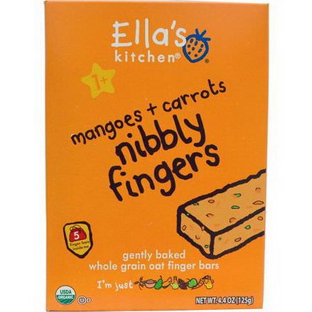 Ella's Kitchen, Nibbly Fingers, Mangoes Carrots, 5 Bars 125g