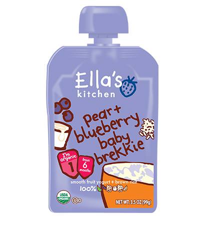Ella's Kitchen, Pear Blueberry Baby Brekkie, Stage 1 99g