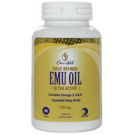Emu Gold, Fully Refined EMU Oil, Ultra Active, 750mg, 90 Softgels