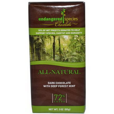 Endangered Species Chocolate, Dark Chocolate with Deep Forest Mint 85g