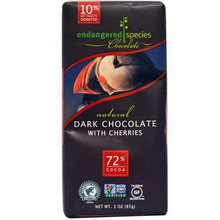 Endangered Species Chocolate, Natural Dark Chocolate with Cherries 85g