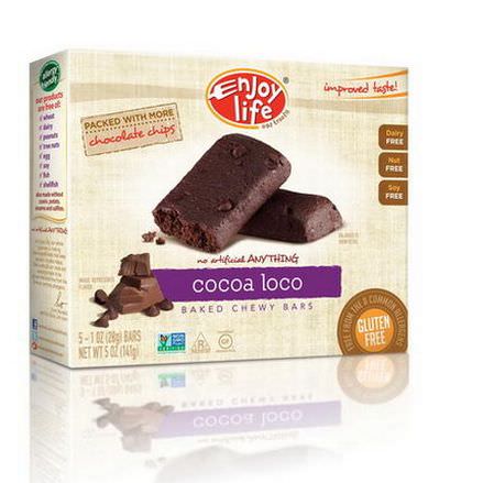 Enjoy Life Foods, Baked Chewy Bars, Cocoa Loco, 5 Bars 28g Each
