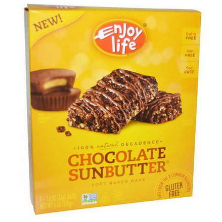Enjoy Life Foods, Soft Baked Bars, Chocolate Sunbutter, 5 Bars 34g Each