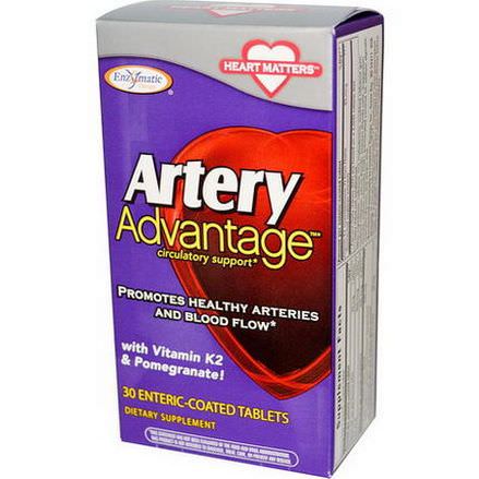 Enzymatic Therapy, Artery Advantage, 30 Enteric Coated Tablets