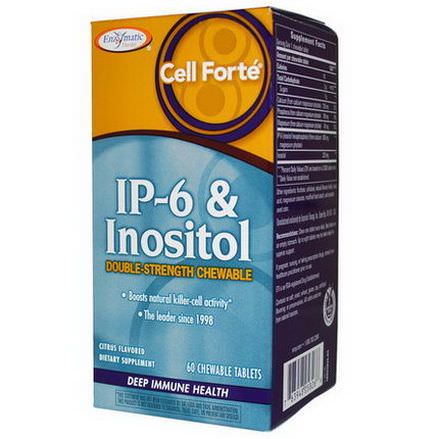 Enzymatic Therapy, Cell Forte, IP-6&Inositol, Double-Strength Chewable, Citrus Flavored, 60 Chewable Tablets