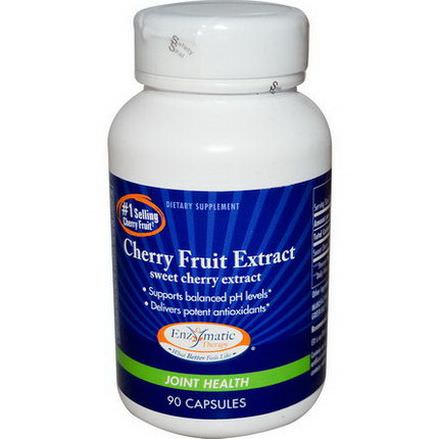 Enzymatic Therapy, Cherry Fruit Extract, Sweet Cherry Extract, Joint Health, 90 Capsules