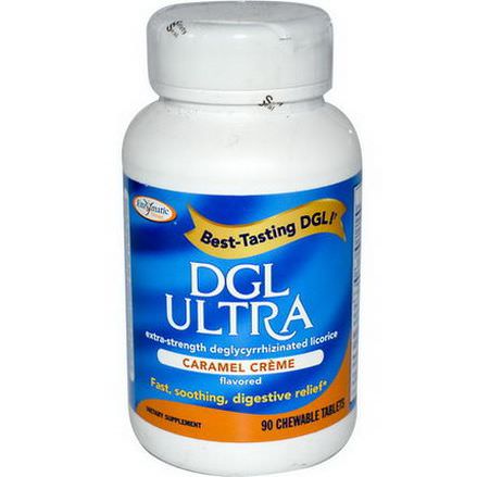 Enzymatic Therapy, DGL Ultra, Caramel Cream Flavored, 90 Chewable Tablets