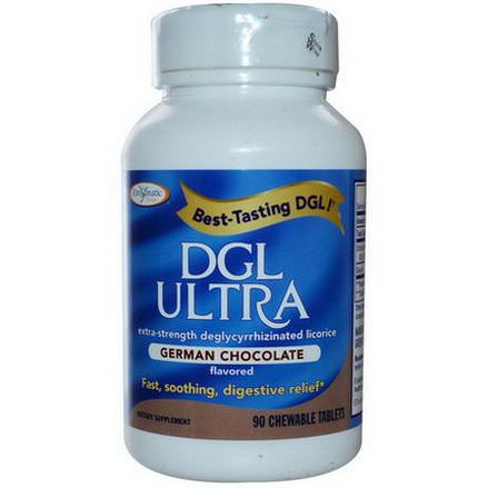 Enzymatic Therapy, DGL Ultra, German Chocolate Flavored, 90 Chewable Tablets