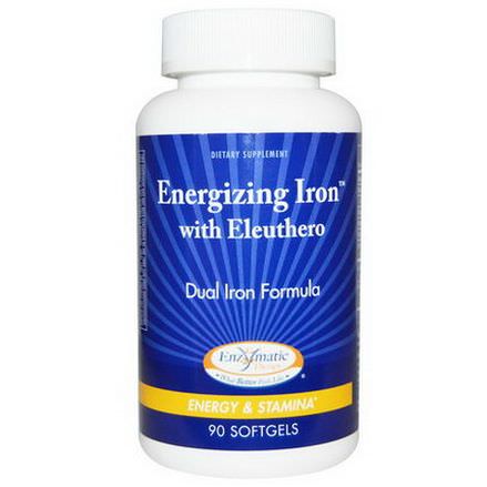 Enzymatic Therapy, Energizing Iron, with Eleuthero, 90 Softgels