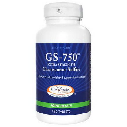 Enzymatic Therapy, GS-750, Glucosamine Sulfate, Extra Strength, 120 Tablets